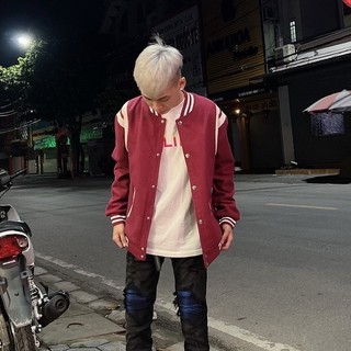 Áo bomber teddy kim tuyến nam màu đỏ xanh đen trắng kiểu dáng khoác ngoài chất liệu dạ thời trang nam