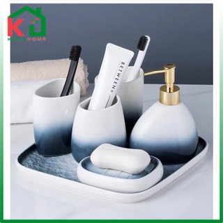 Bộ nhà tắm gốm sứ màu loang xanh siêu độc đáo cao cấp