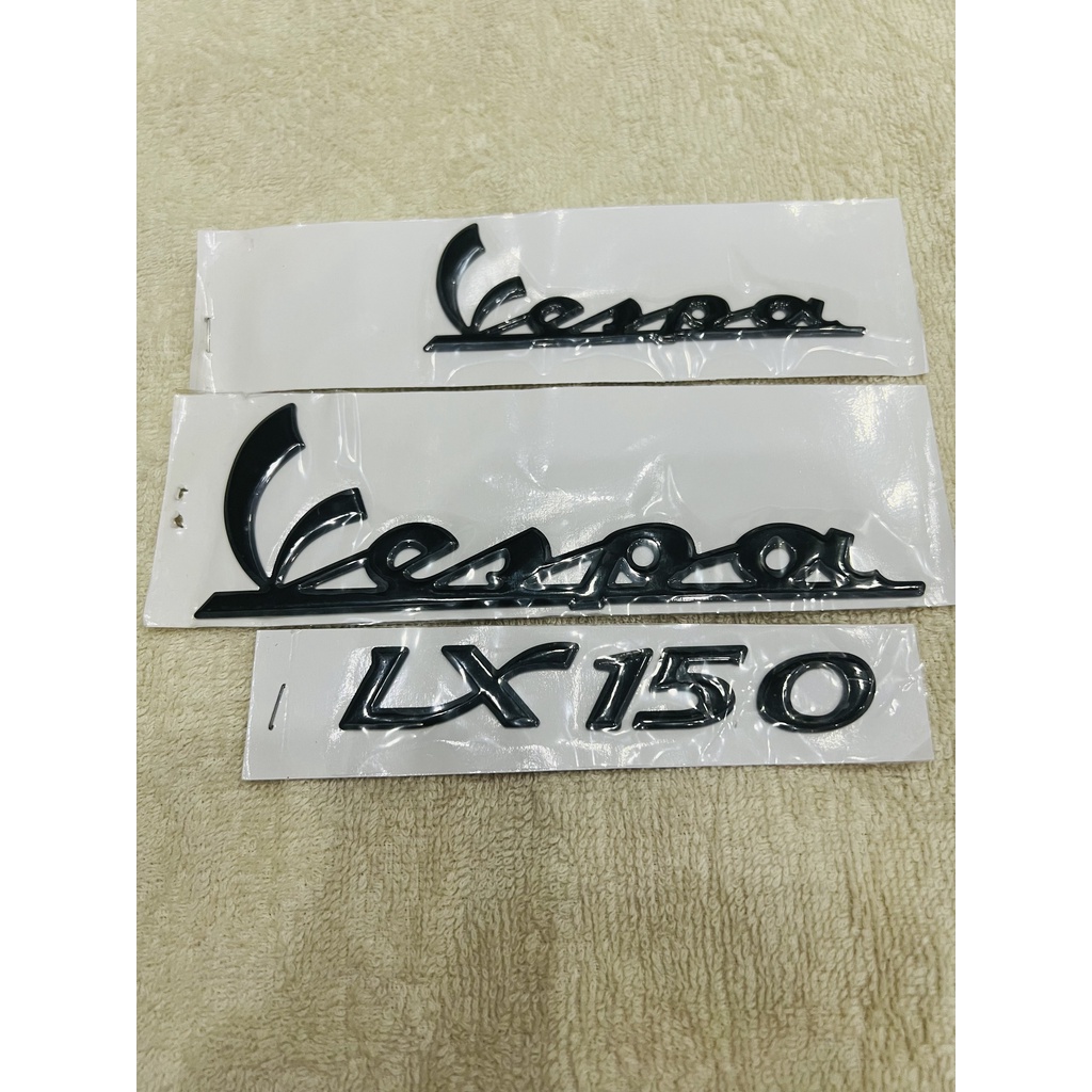 Bộ tem decal dán xe máy Vespa Lx 150 Lx150 màu đen zin thái siêu đẹp