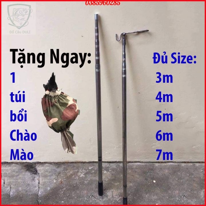 Sào Bẫy Chim, Sào Rút Inox Đa Năng Dài 1m5 3m 5m 6m 7m -Đ𝗢̂̀𝗖𝗔̂𝗨⑦①③
