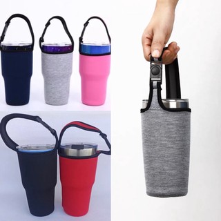 Túi vải đựng ly giữ nhiệt có quai xách 900ML màu trơn dày dặn