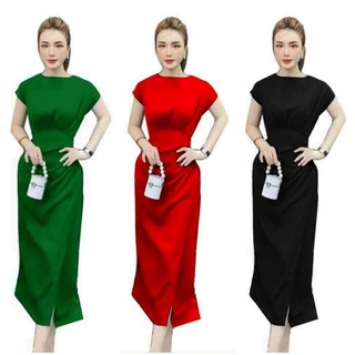 Đầm ôm body cổ thuyền nhúng eo cao cấp TẶNG KÈM HOA TAI THỜI TRANG