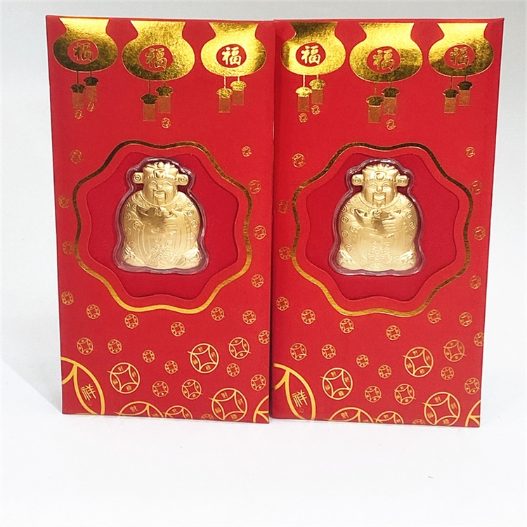 Combo 2 Bao lì xì ông thần tài mạ vàng cao cấp mang tài lộc may mắn cho mọi nhà