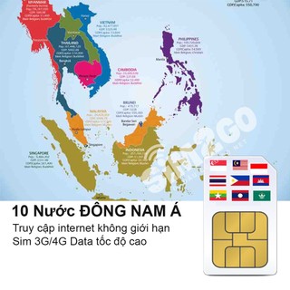 Sim du lịch Đông Nam Á - Sim data tốc độ cao 4G, không giới hạn 3G