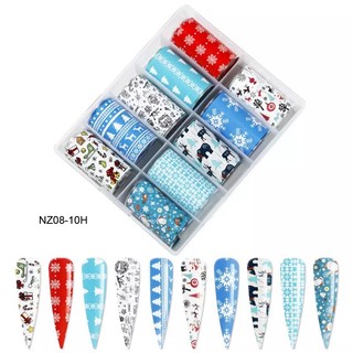 Foil dán móng tay trang trí nail ( mẫu noel )