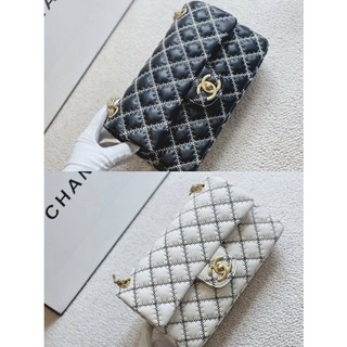 Túi cn classic trần chỉ thêu trám da mịn spsl fullbox size 26