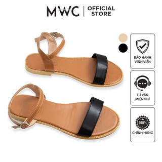 Giày MWC 2822 - Giày Sandal Đế Bệt, Sandal Quai Ngang Bản Nhỏ Mũi Tròn Nữ Tính