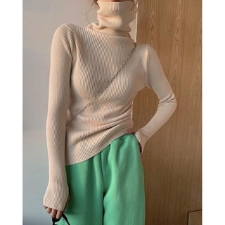 Áo len cổ lọ len tăm tay dài