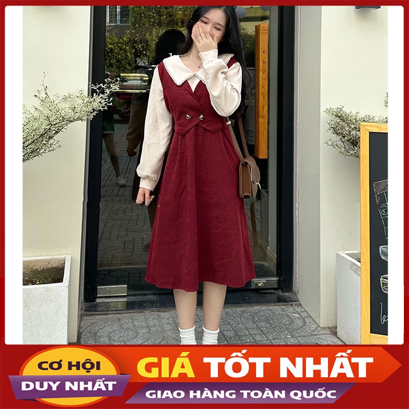 Đầm Nữ, Váy Dạ Giả Sét 3 Món Cổ Sen Hàng Quảng Châu V2081-Violet