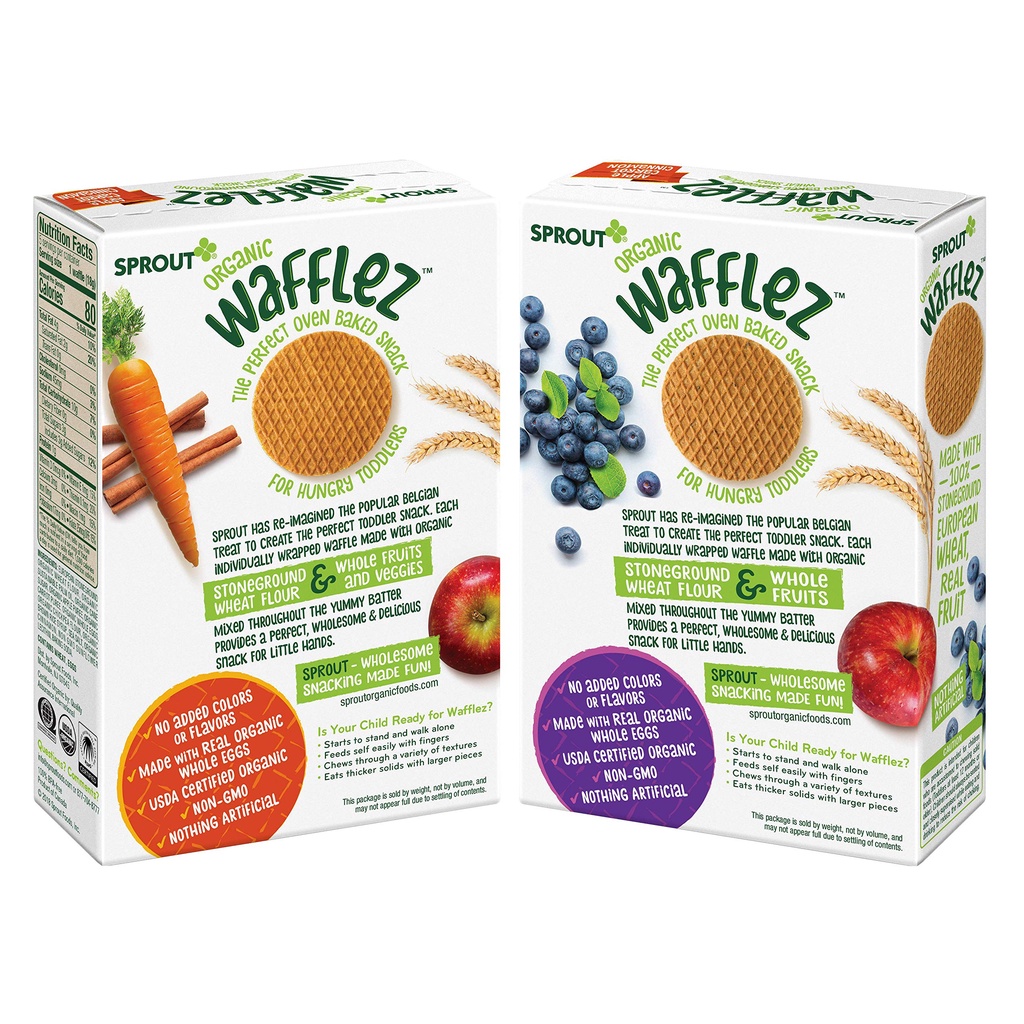 Bánh Wafflez hữu cơ Sprout Organics cho bé