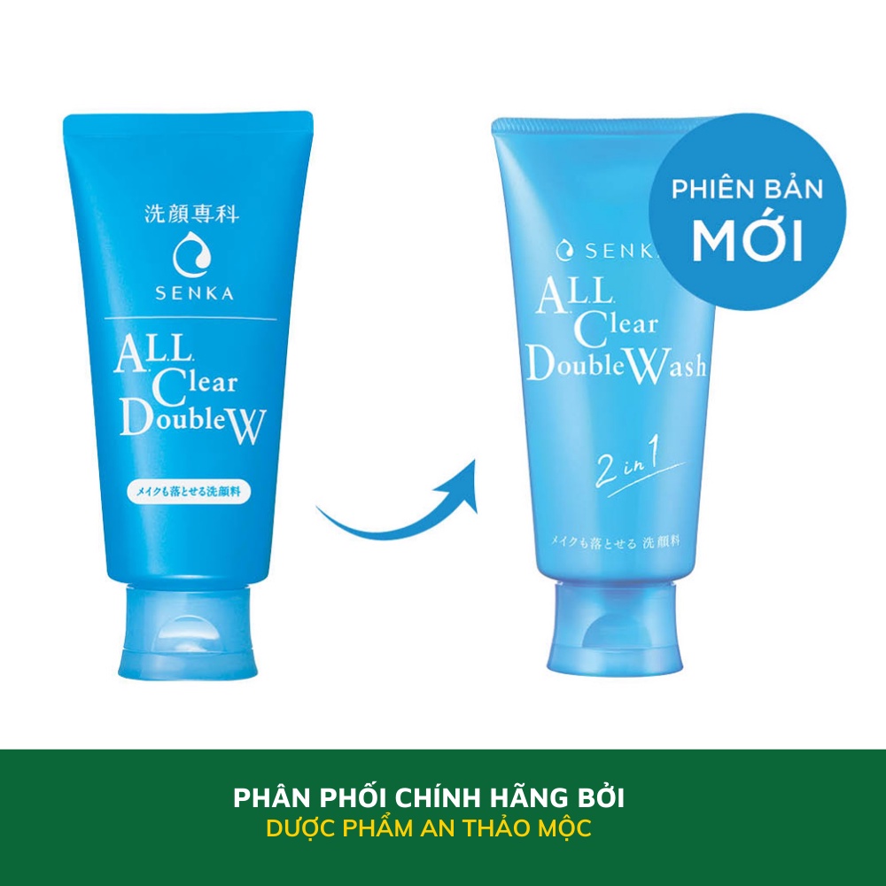 Sữa rửa mặt tẩy trang Senka All Clear Double Wash giúp làm sạch sâu dịu nhẹ không khô da 120g 71805