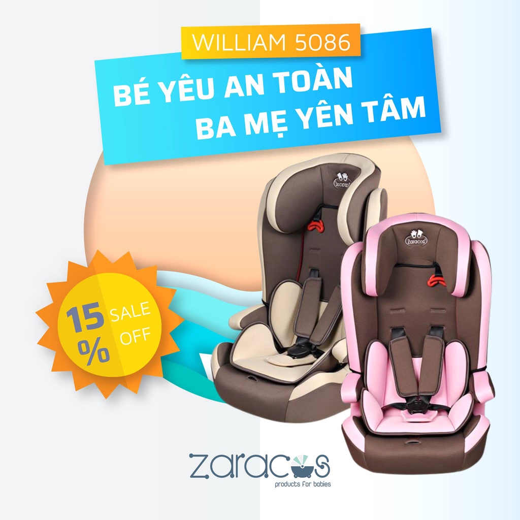 Ghế ngồi ô tô trẻ em 1-10 tuổi - ZARACOS WILLIAM 5086