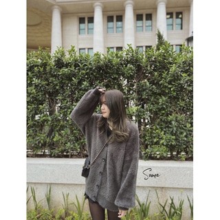 Khoác len lông mềm 3 màu (Đen/Ghi/Be)