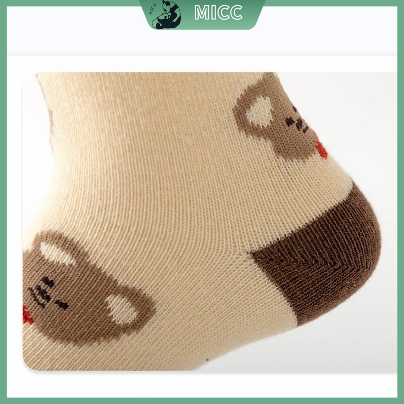 Set 5 Đôi Vớ Cotton Họa Tiết Hoạt Hình Phong Cách Hàn Quốc Dành Cho Các Bé 1-12 Tuổi