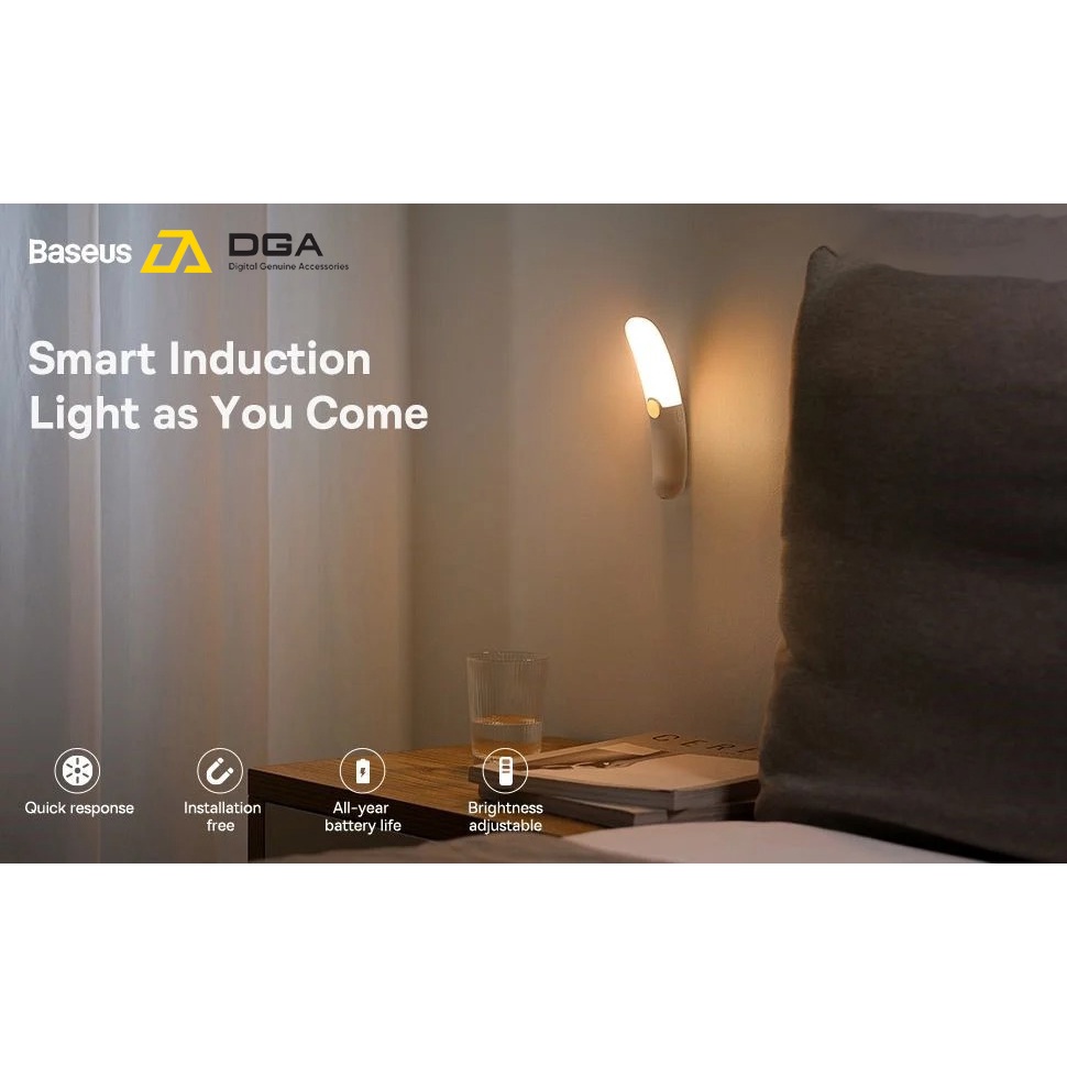 Đèn Cảm Ứng Thông Minh Baseus Crescent Moon Human Body Induction Night Light Hiện Đại Hóa Ngôi Nhà | BigBuy360 - bigbuy360.vn