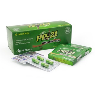 Viên giải rượu PP-21 hỗ trợ giải rượu bia, thức uống có cồn. Combo 5 hộp, mỗi hộp 4 viên