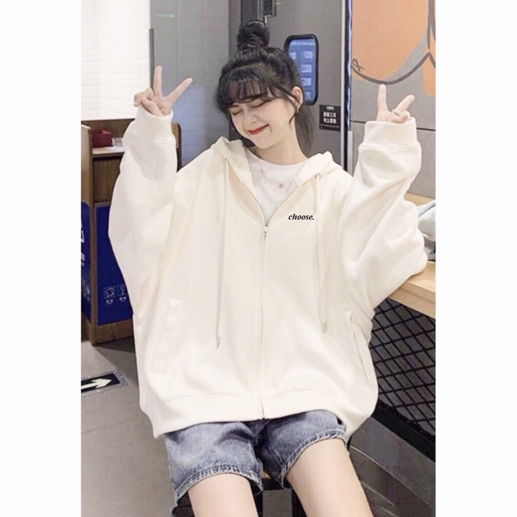 Áo Hoodie Khoá CHOOSE Form Rộng Cotton CAO CẤP Nam Nữ Ulzzang Unisex Áo Khoác Nỉ Bông Hoodie Oversize Leevin Store | BigBuy360 - bigbuy360.vn