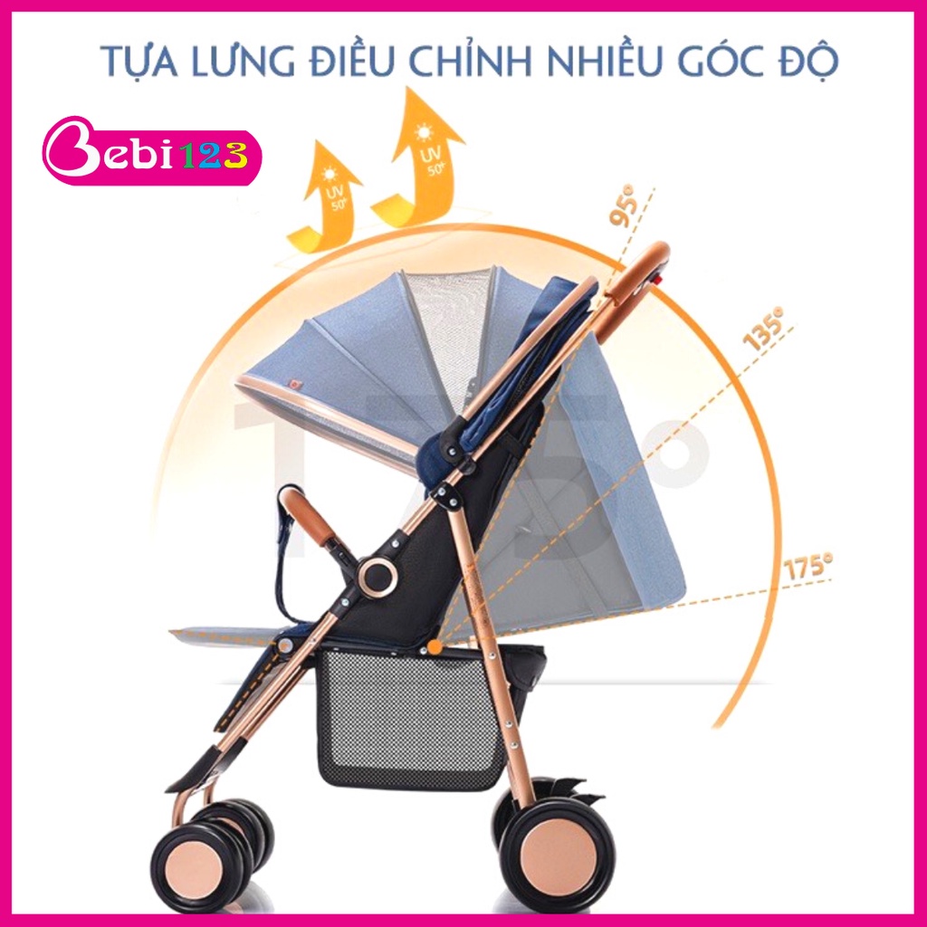 Xe đẩy Bò Sữa có mái che gấp gọn tiện lợi cho bé