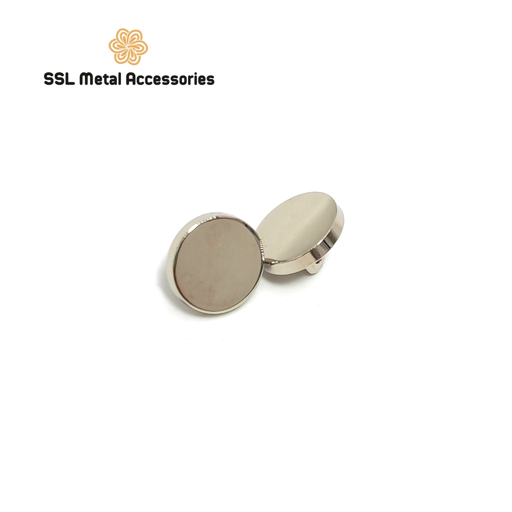 Cúc áo kim loại thời trang mới hình tròn mặt trơn có chân dành cho áo vest, sơ mi, áo dạ  QQ-112 10mm