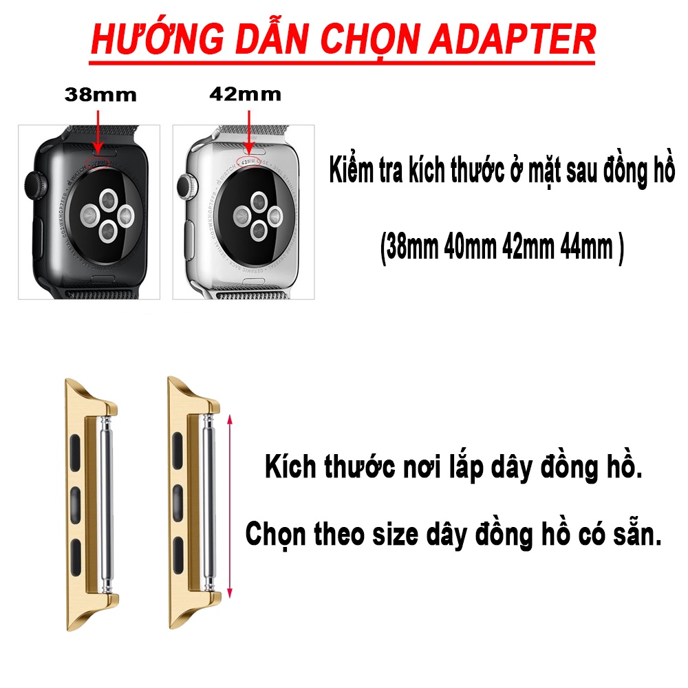 Adapter  cho đồng hồ thông minh AW  size mặt 38mm 40mm 42mm 44mm