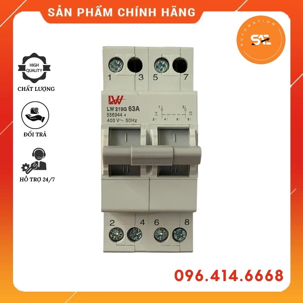 Aptomat chuyển đổi 2 nguồn điện 63A LW219G cầu dao đảo chiều thông minh dạng Attomat