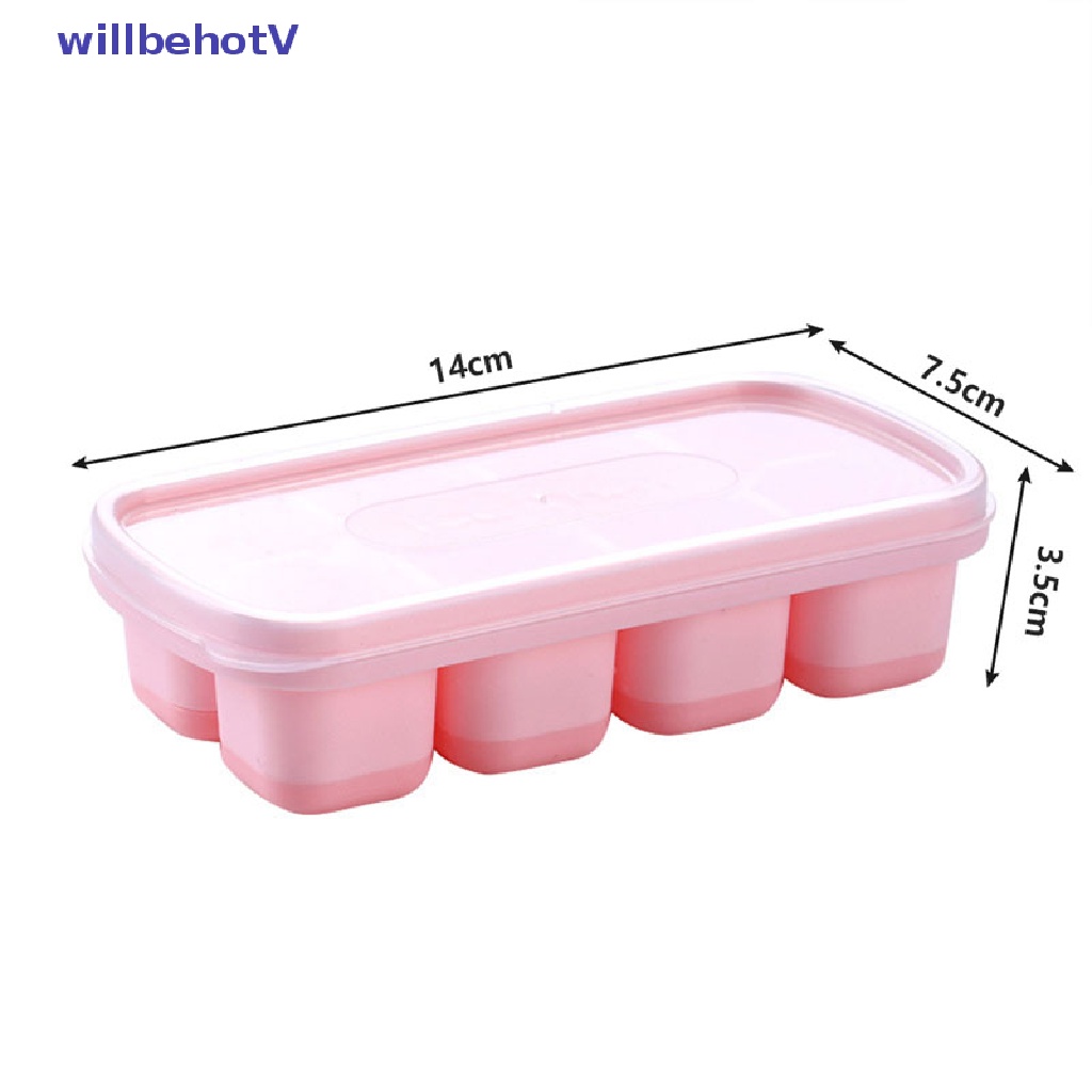 Khuôn Silicone Làm Đá Viên 8 Ngăn Có Nắp Trong Suốt