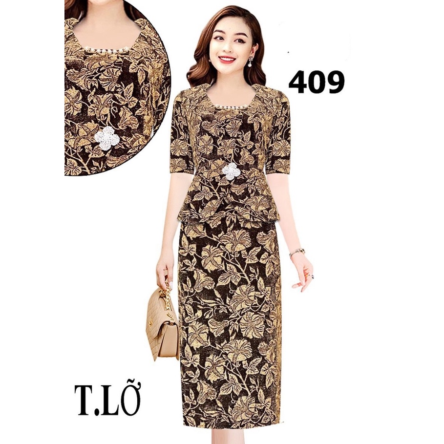 Đầm trung niên cho mẹ,co giãn,body,đi tiệc sang trọng ,u40-50 bigsize