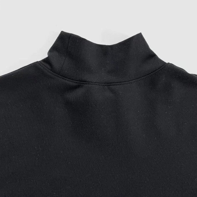 Áo Thun Nam Tay Dài Cổ Cao Màu Trơn Phong Cách Hàn Quốc Mới