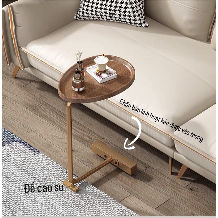 Bàn sofa, bàn trà hình chữ C trang trí phòng khách, phòng ngủ phong cách Bắc Âu bằng gỗ cao cấp mang vẻ đẹp sang trọng