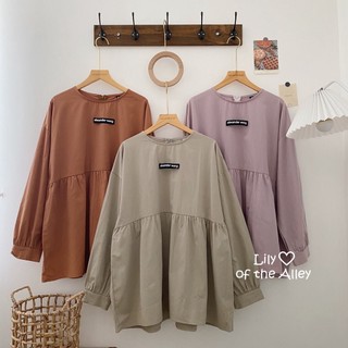 Dolltop trơn dài tay tag ngực