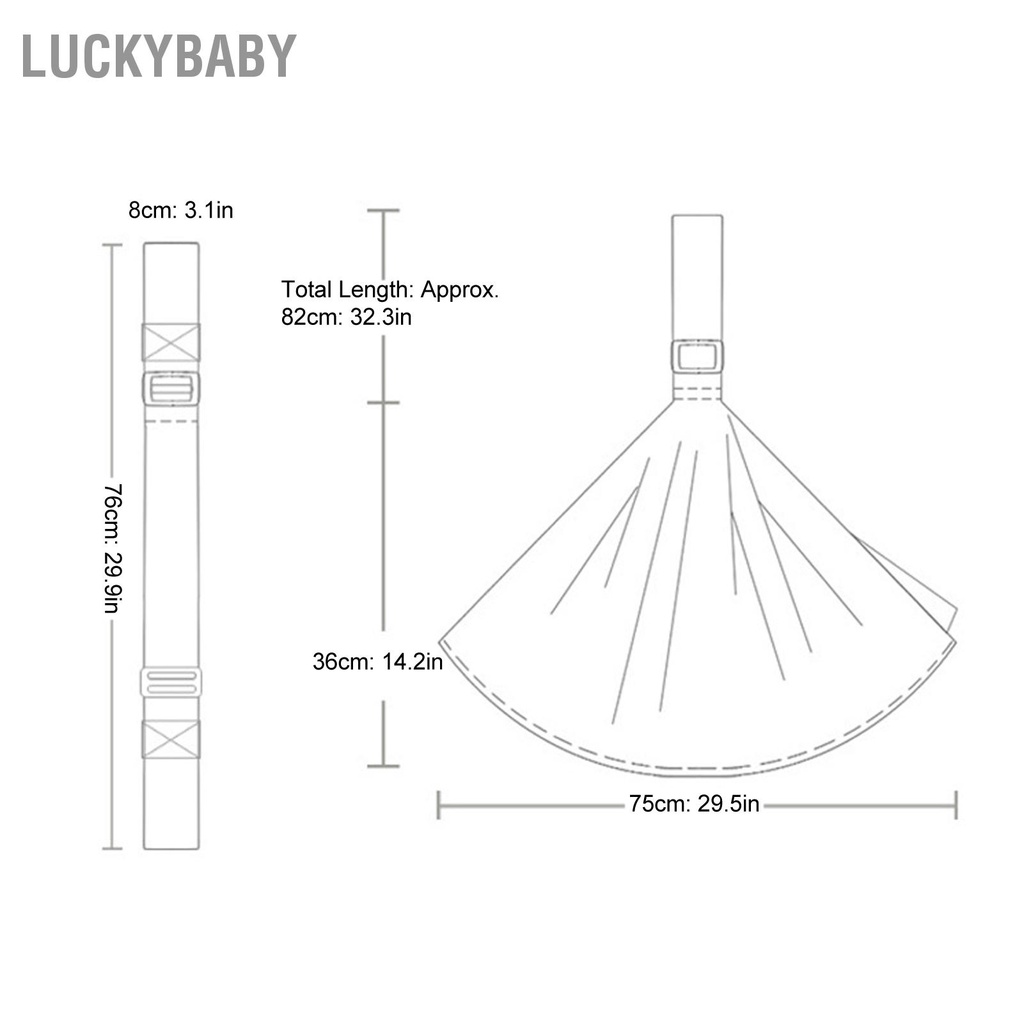 LUCKYBABY Địu em bé Mang thoáng khí Thân thiện với làn da Có thể điều chỉnh Dây quấn cho trẻ sơ sinh từ 0 đến 24 tháng