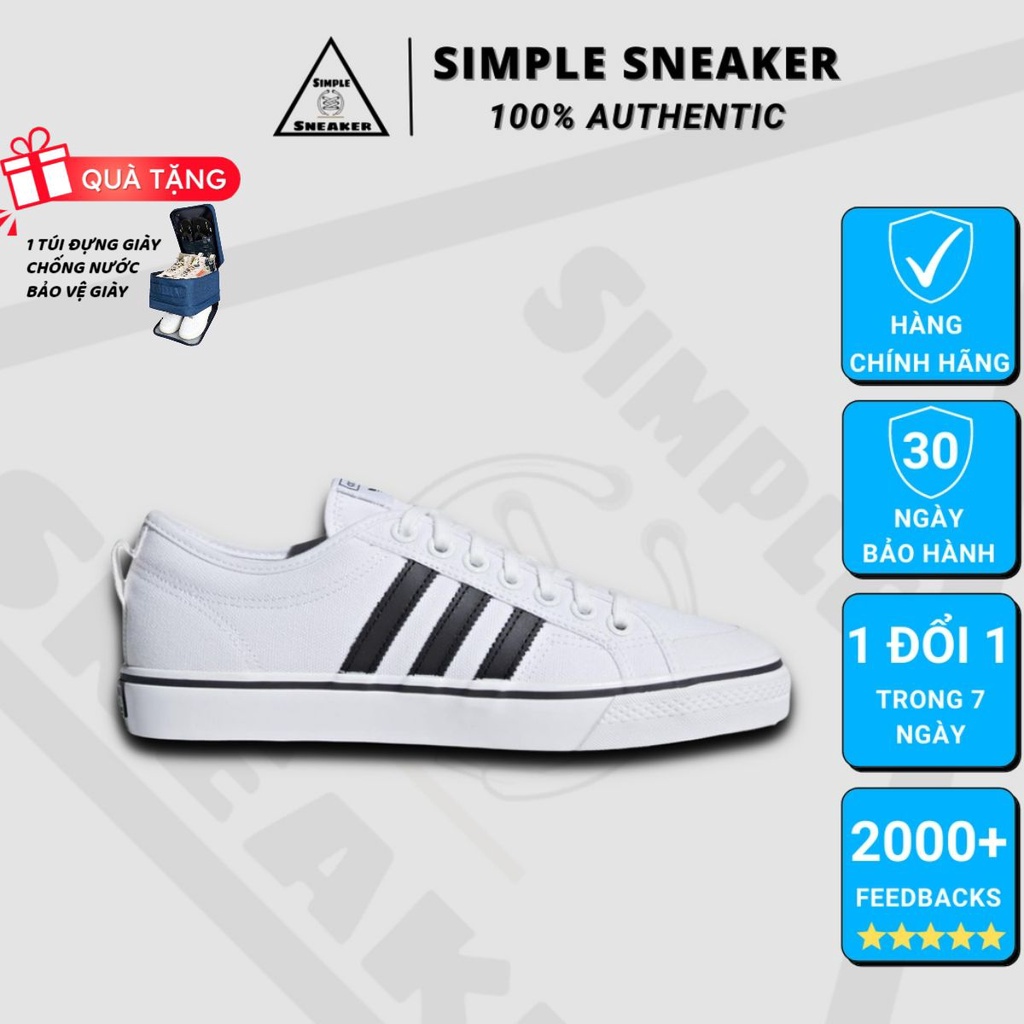 Giày Adidas Originals Nizza 💙HÀNG CHÍNH HÃNG💙 Adidas Nizza Trefoil Black White - Giày Thể Thao Nam Nữ - Simple Sneaker