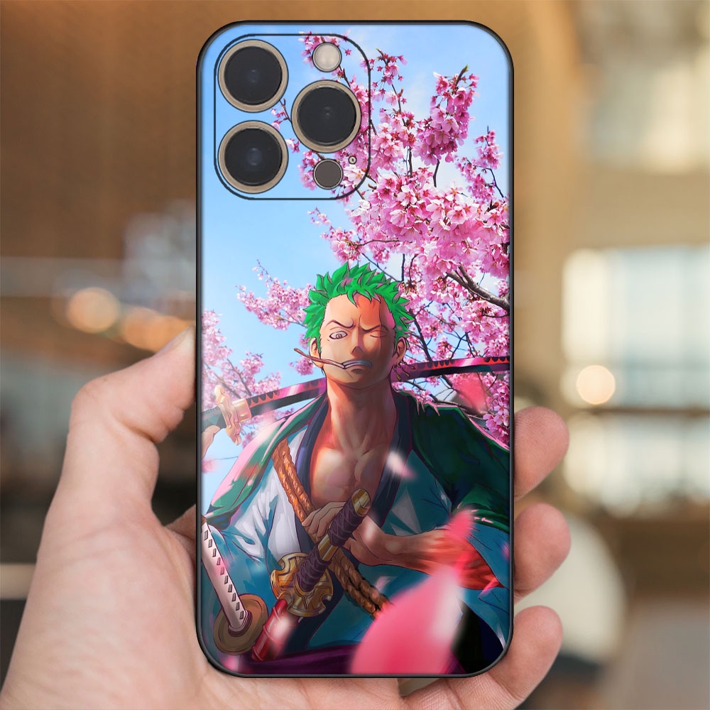 Ốp lưng iPhone 14 Pro dẻo đen cạnh vuông in hình Zoro One Piece