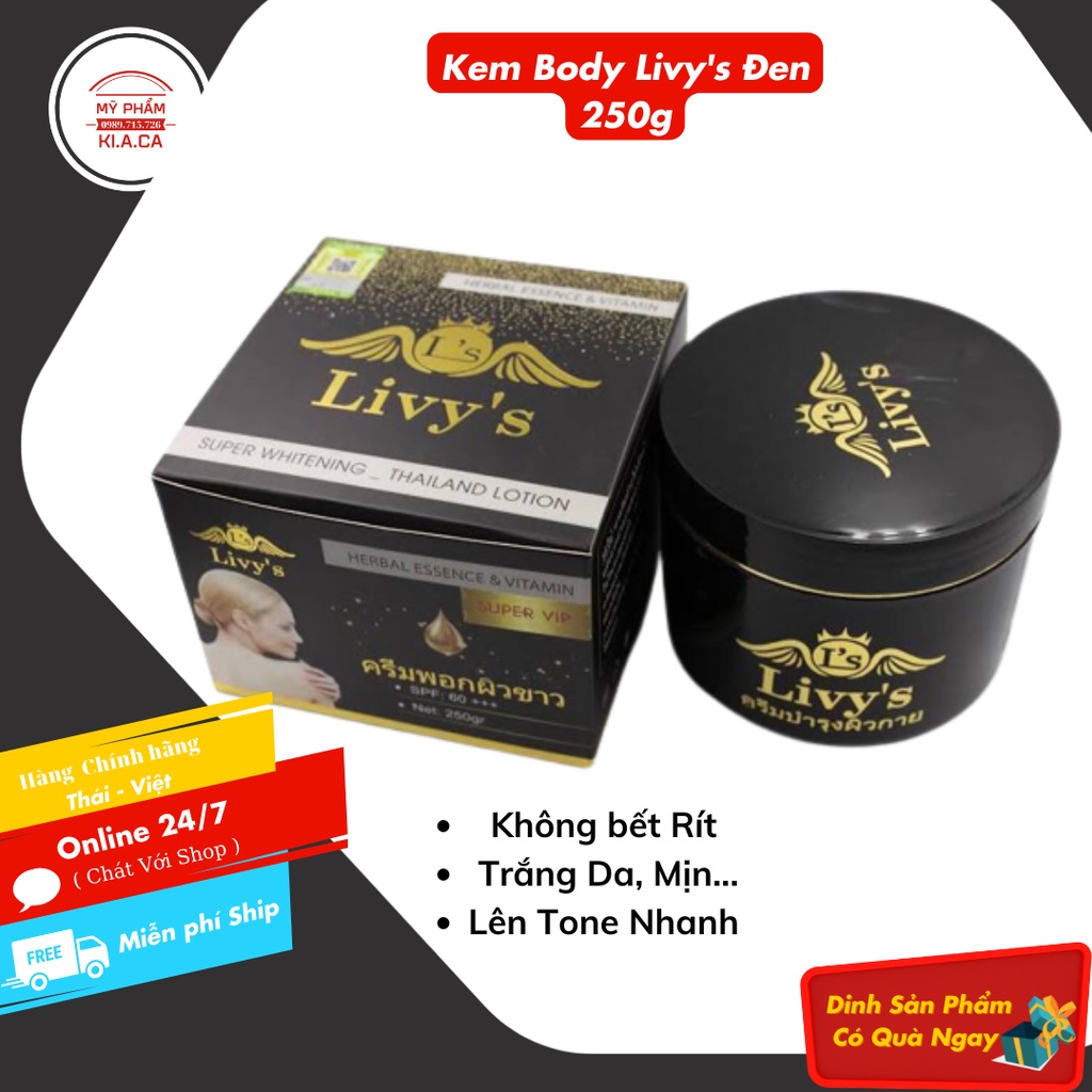Kem body Livy's đen mẫu mới Thái lan
