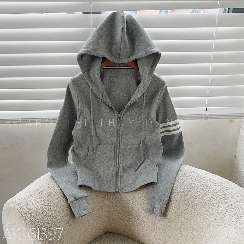 Áo khoác chống nắng có nón, tay xỏ ngón thin gân - G0U