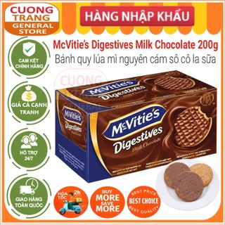 Bánh quy lúa mì nguyên cám sô cô la sữa McVitie's Digestive 200g