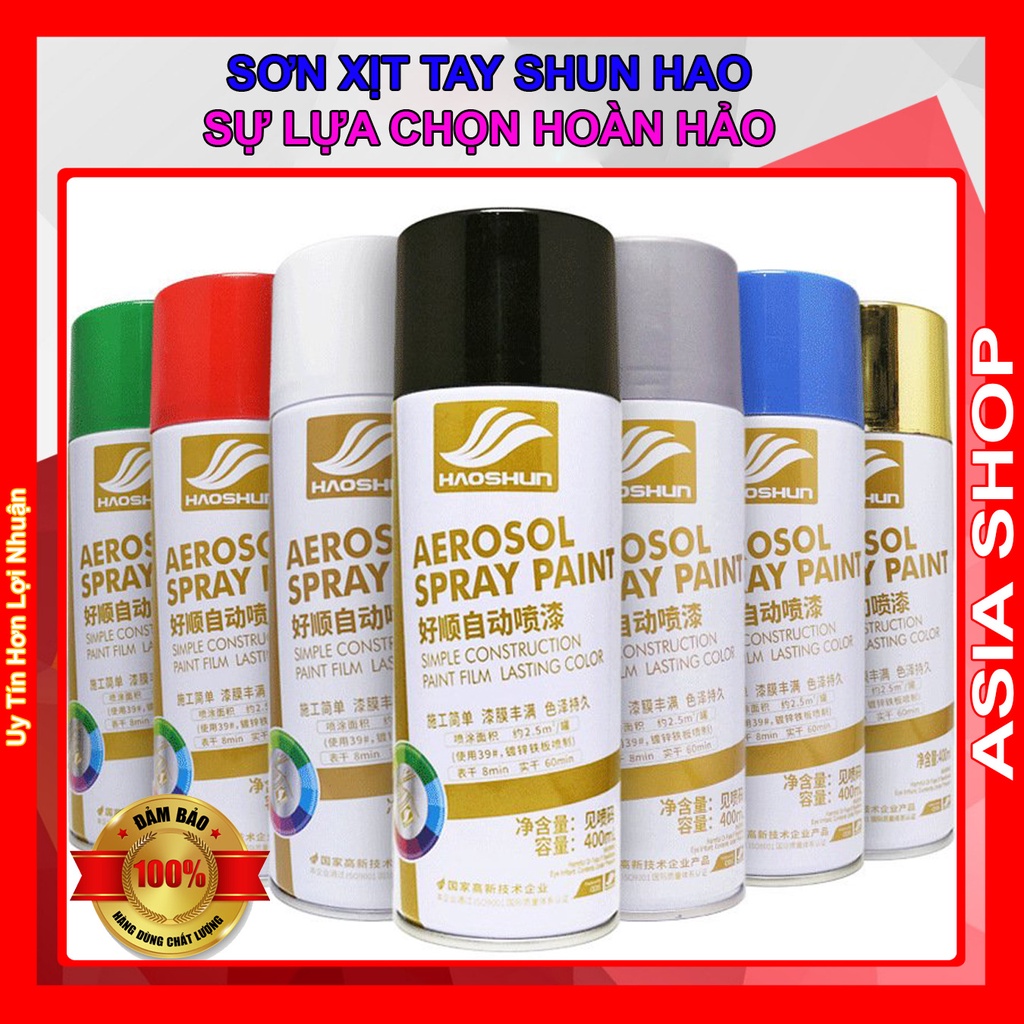 Sơn Ô tô Xe Máy Cao Cấp - Sơn Xịt Tay Trực Tiếp - Siêu Bóng, Mịn, Bám Dính Tốt - Xóa Vết Xước - HAOSHUN Paint