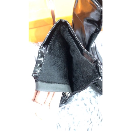 MÃ 1516 BỐT LỬNG NỮ MŨI TRÒN DA BÓNG GÓT TRỤ CAO 5P ÊM CHÂN FULLBOX