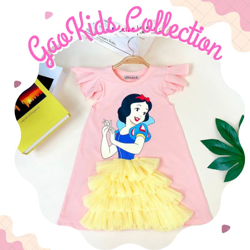 Đầm Công Chúa Bạch Tuyết Thun Cotton