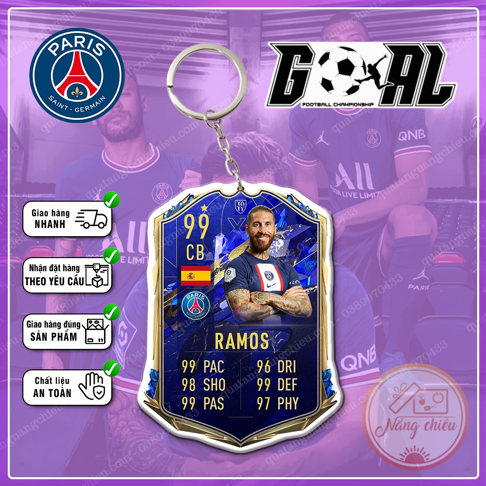 Móc khóa Dày In Sắc Nét 2 Mặt CLB bóng đá Paris Saint-Germain 2022-2023 ☘️Quà Tặng Nắng Chiều☘️