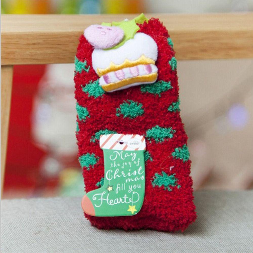 AROMA Vớ Nữ In Họa Tiết Giáng Sinh Dễ Thương Phong Cách Harajuku Nhật Bản