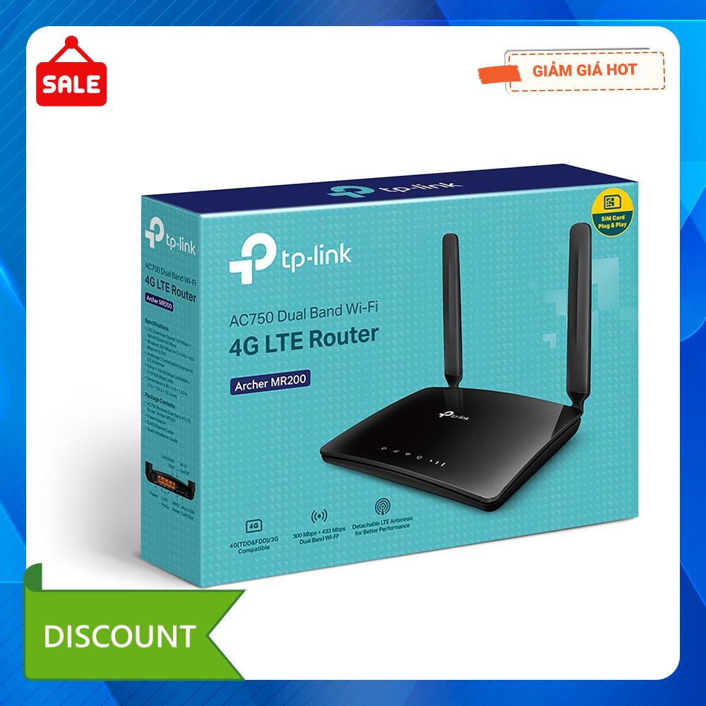 Bộ phát wifi TP-Link Archer MR200 4G LTE AC750Mbps (Chính Hãng TPLink Việt Nam)