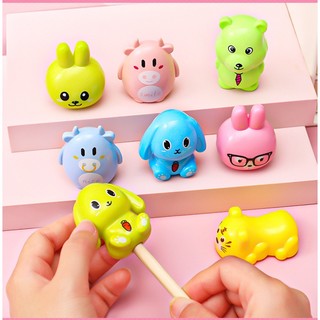 Gọt bút chì hình thú hoạt hình hồng pastel dụng cụ dao nạo gọt xoáy chuốt bút chì nhỏ gọn tiện lợi