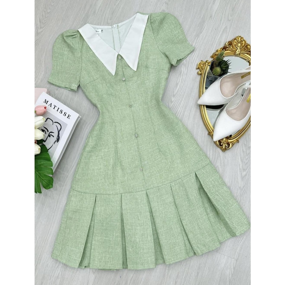 Váy dự tiệc thiết kế bằng dạ mỏng cao cấp siêu sang đi làm dạo phố tôn dáng trẻ trung Tahe V168