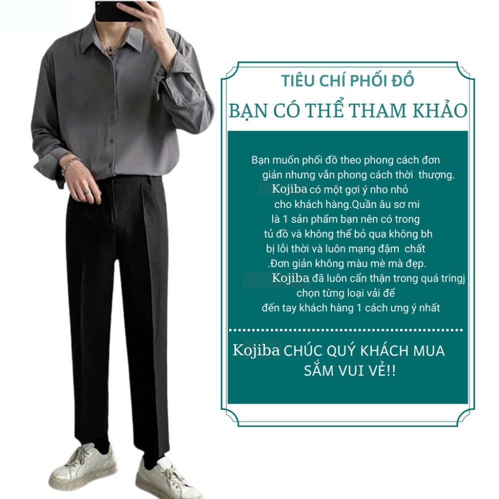 Quần âu nam ống côn Kojiba trẻ trung cá tính vải cotton loại tốt co giãn mặc thoải mái thời trang công sở cao cấp