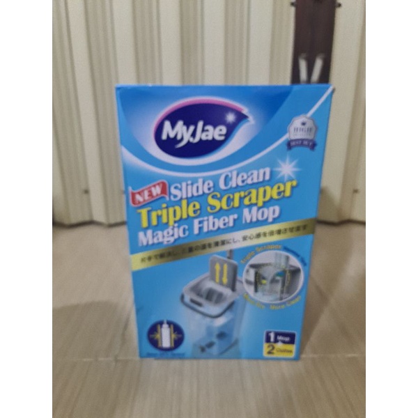 Cây lau nhà MyJae Đài Loan kèm thùng 2 ngăn tự vắt xoay 360 độ thông minh lau sạch nhanh