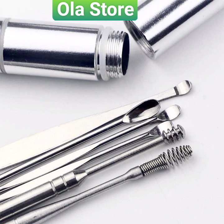 Bộ dụng cụ lấy ráy tay 6 món bằng thép không gỉ cao cấp