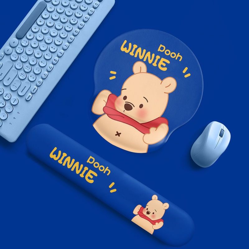 Bộ Miếng Lót Chuột Và Bàn Phím Bằng Silicone Hình Gấu