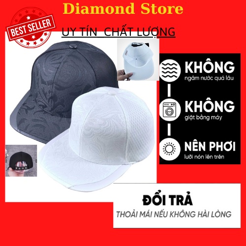 Mũ Nón lưỡi trai Snapback nam nữ unisex thêu họa tiết nổi vải cotton cao cấp màu trắng, đen - Diamond's Store