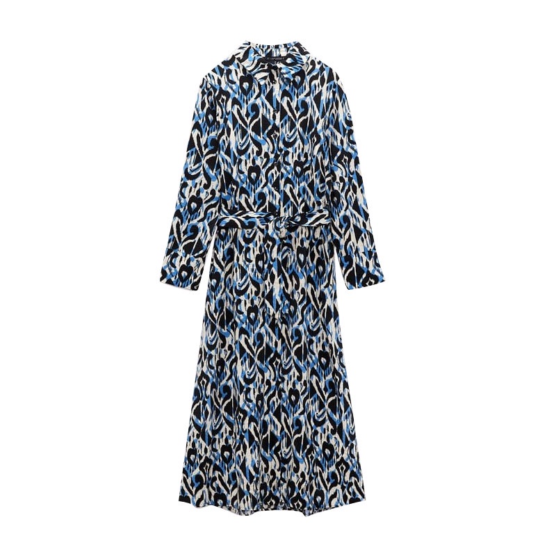 Made in Morocco - Đầm Zara Sơ Mi In Họa Tiết Thời Trang sinh động BN5055